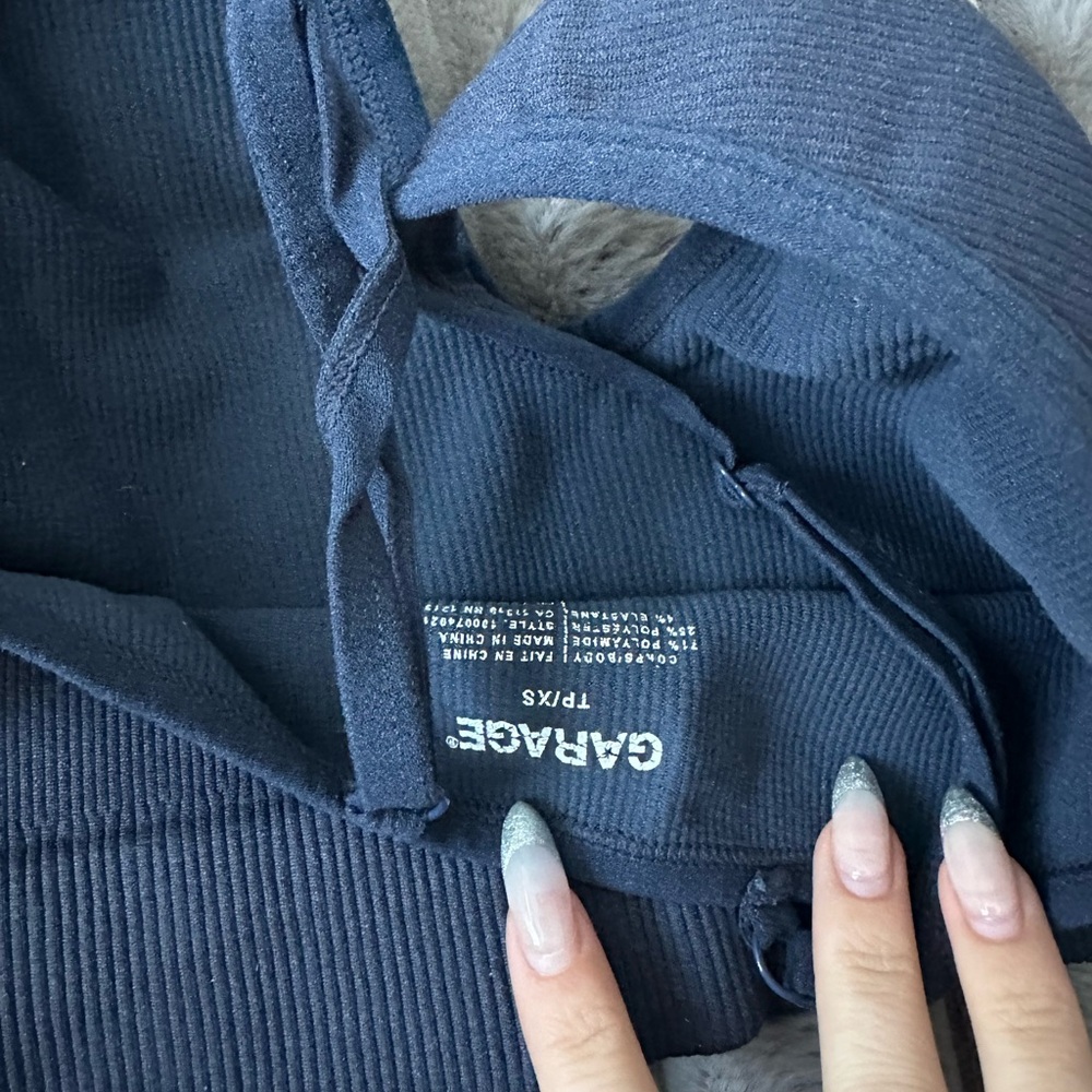 Garage Navy Ribbed Tank Top - Picture 2 of 3